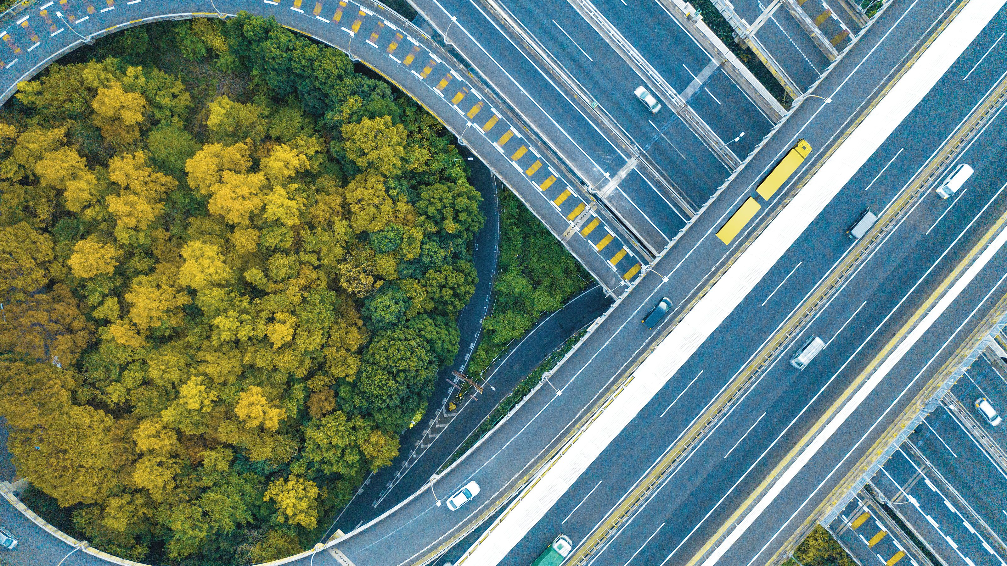 Verkehr autobahnkreuz luftbild